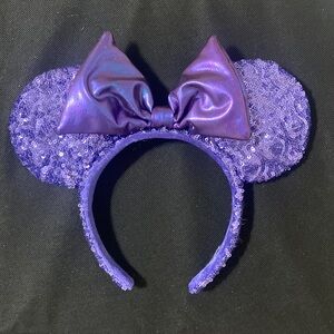 Purple sparkly Disney park ears